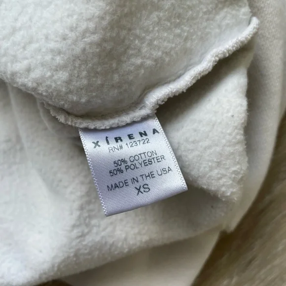 Xirena Estella Star-Appliquéd Quilt Cotton Cropped Sweatshirt Snowdrop Sz XS - Picture 8 of 13